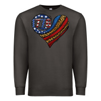 Smoke american western leopard flag heart Premium Sweatshirt - Jasminsmagicworld
