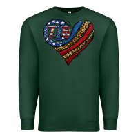 Sports Green american western leopard flag heart Premium Sweatshirt - Jasminsmagicworld
