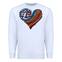 White american western leopard flag heart Premium Sweatshirt - Jasminsmagicworld