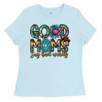 Baby Blue Good Moms Say Bad Words Ladies Tee - CowhideDigitalArt