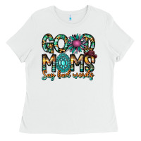 White Good Moms Say Bad Words Ladies Tee - CowhideDigitalArt