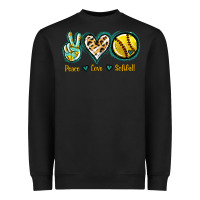 Black Peace Love Softball Heavyweight Sweatshirt - Jasminsmagicworld