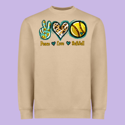 Peace Love Softball Heavyweight Sweatshirt Designed By Jasminsmagicworld