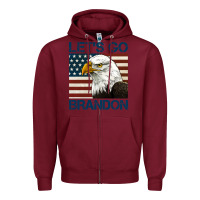 Burgundy american bald eagle let's go brandon Zipper Hoodie - Jasminsmagicworld