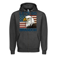 Charcoal Heather american bald eagle let's go brandon Zipper Hoodie - Jasminsmagicworld