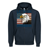 Navy american bald eagle let's go brandon Zipper Hoodie - Jasminsmagicworld