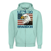 Seafoam american bald eagle let's go brandon Zipper Hoodie - Jasminsmagicworld