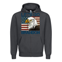 Smoke american bald eagle let's go brandon Zipper Hoodie - Jasminsmagicworld