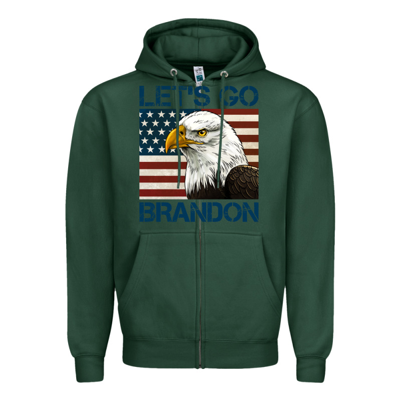 American Bald Eagle Let's Go Brandon Zipper Hoodie by Jasminsmagicworld | Teevron