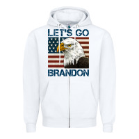 White american bald eagle let's go brandon Zipper Hoodie - Jasminsmagicworld