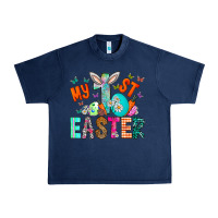 Navy My 1st Easter Urban Heavy Tee - CowhideDigitalArt
