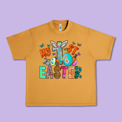 My 1st Easter Urban Heavy Tee Designed By Cowhidedigitalart