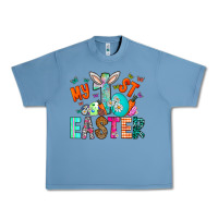 Pebble Blue My 1st Easter Urban Heavy Tee - CowhideDigitalArt