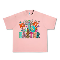 Salmon My 1st Easter Urban Heavy Tee - CowhideDigitalArt