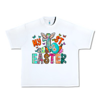 White My 1st Easter Urban Heavy Tee - CowhideDigitalArt