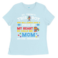 Baby Blue LIL Autism Mom Ladies Tee - CowhideDigitalArt