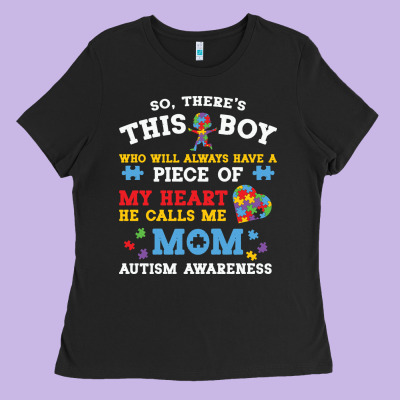 Lil Autism Mom Ladies Tee Designed By Cowhidedigitalart