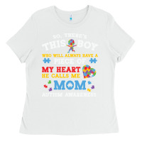 White LIL Autism Mom Ladies Tee - CowhideDigitalArt