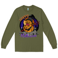 Army Green Happy Halloween Long Sleeve Tee - SublimationCraftShop