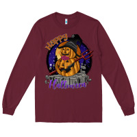 Burgundy Happy Halloween Long Sleeve Tee - SublimationCraftShop