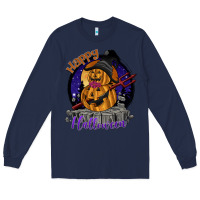 Navy Happy Halloween Long Sleeve Tee - SublimationCraftShop