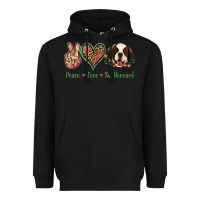 Black Peace Love St. Bernard Heavyweight Hoodie - Jasminsmagicworld
