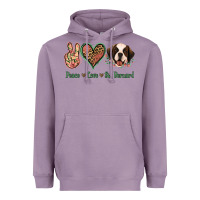 Lavender Peace Love St. Bernard Heavyweight Hoodie - Jasminsmagicworld