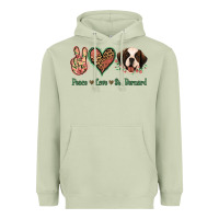 Matcha Peace Love St. Bernard Heavyweight Hoodie - Jasminsmagicworld