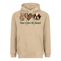 Mushroom Peace Love St. Bernard Heavyweight Hoodie - Jasminsmagicworld