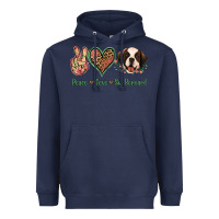 Navy Peace Love St. Bernard Heavyweight Hoodie - Jasminsmagicworld
