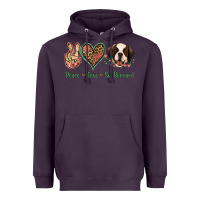 Plum Peace Love St. Bernard Heavyweight Hoodie - Jasminsmagicworld