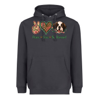 Smoke Peace Love St. Bernard Heavyweight Hoodie - Jasminsmagicworld