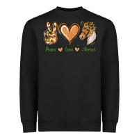 Black Peace Love Horses Heavyweight Sweatshirt - Jasminsmagicworld
