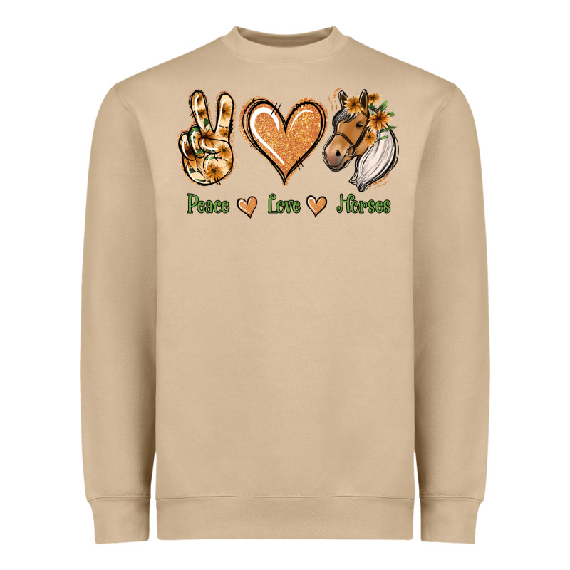 Peace Love Horses Heavyweight Sweatshirt by Jasminsmagicworld | Teevron