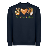 Navy Peace Love Horses Heavyweight Sweatshirt - Jasminsmagicworld