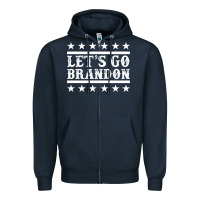 Navy Let's Go Brandon Impeach Zipper Hoodie - Jasminsmagicworld