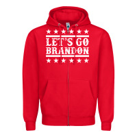Red Let's Go Brandon Impeach Zipper Hoodie - Jasminsmagicworld