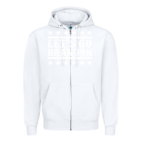 White Let's Go Brandon Impeach Zipper Hoodie - Jasminsmagicworld