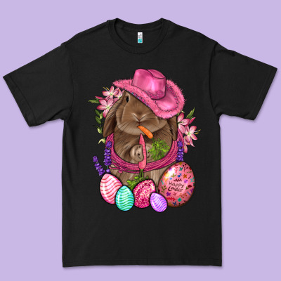 Cowboy Rabbit Easter Premium Tee Designed By Bundleandbundleshop