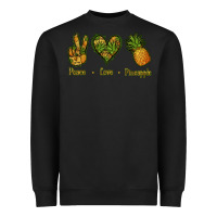 Black Peace Love Pineapple Heavyweight Sweatshirt - Jasminsmagicworld