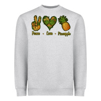 Heather Grey Peace Love Pineapple Heavyweight Sweatshirt - Jasminsmagicworld