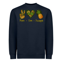 Navy Peace Love Pineapple Heavyweight Sweatshirt - Jasminsmagicworld