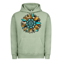 Pigment Oil Green gemstone sunflower Urban Hoodie - RanaPortraitStore