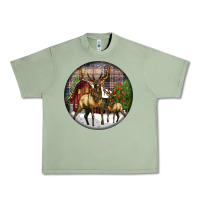 Oil Green elk buck deer christmas Urban Heavy Tee - LillyAllenDesigns
