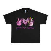 Black Peace Love Unicorn Urban Heavy Tee - Jasminsmagicworld