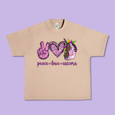 Peace Love Unicorn Urban Heavy Tee Designed By Jasminsmagicworld