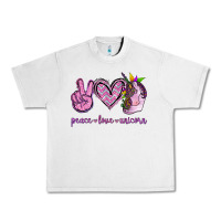 Lunar Rock Peace Love Unicorn Urban Heavy Tee - Jasminsmagicworld