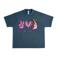 Midnight Navy Peace Love Unicorn Urban Heavy Tee - Jasminsmagicworld