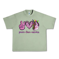 Oil Green Peace Love Unicorn Urban Heavy Tee - Jasminsmagicworld