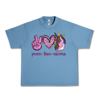 Pebble Blue Peace Love Unicorn Urban Heavy Tee - Jasminsmagicworld